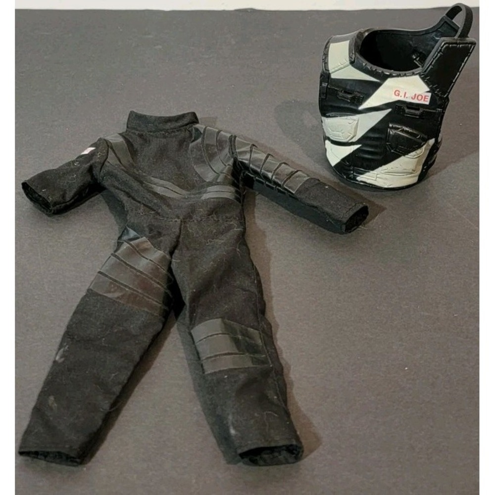 Vintage GI Joe Urban Camo Jumpsuit Black White Camo Armor Vest Accessory Clothes